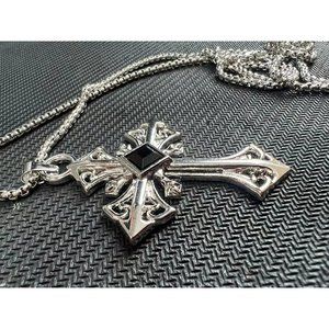 Titanium steel retro cross necklace